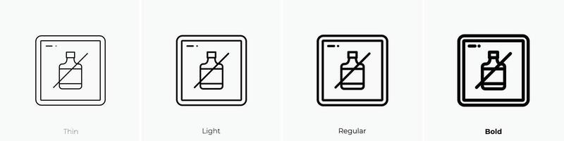 drinks icon. Thin, Light, Regular And Bold style design isolated on white background vector