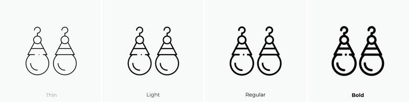 earrings icon. Thin, Light, Regular And Bold style design isolated on white background vector