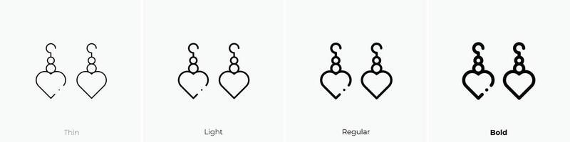 earring icon. Thin, Light, Regular And Bold style design isolated on white background vector