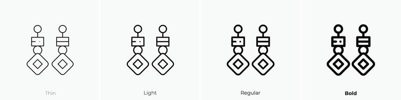 earrings icon. Thin, Light, Regular And Bold style design isolated on white background vector