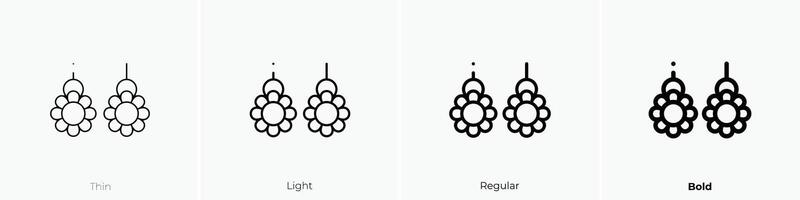 earrings icon. Thin, Light, Regular And Bold style design isolated on white background vector