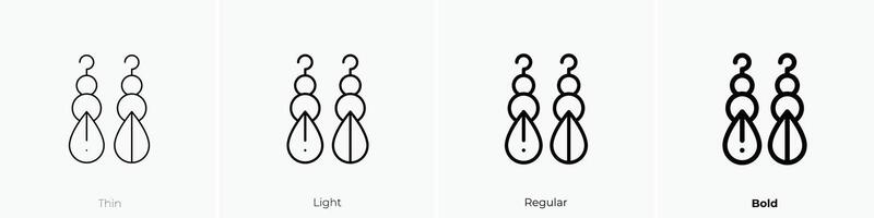 earrings icon. Thin, Light, Regular And Bold style design isolated on white background vector