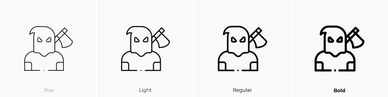 executioner icon. Thin, Light, Regular And Bold style design isolated on white background vector