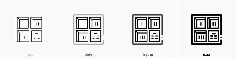 excavation icon. Thin, Light, Regular And Bold style design isolated on white background vector
