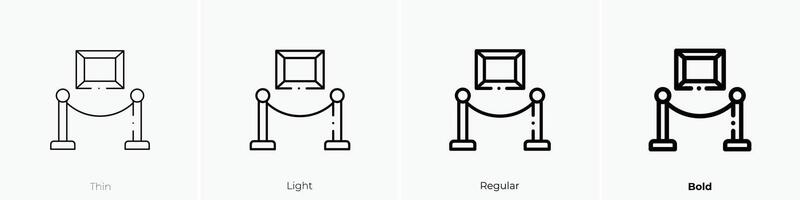 exhibition icon. Thin, Light, Regular And Bold style design isolated on white background vector