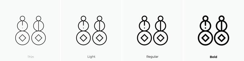 earrings icon. Thin, Light, Regular And Bold style design isolated on white background vector