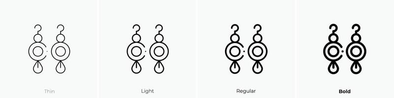 earrings icon. Thin, Light, Regular And Bold style design isolated on white background vector