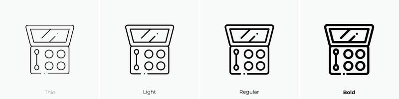 eye shadow icon. Thin, Light, Regular And Bold style design isolated on white background vector