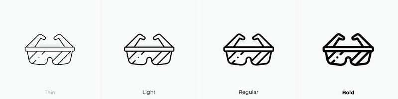 eye protection icon. Thin, Light, Regular And Bold style design isolated on white background vector