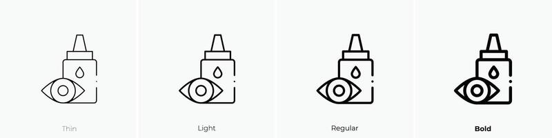 eye drops icon. Thin, Light, Regular And Bold style design isolated on white background vector