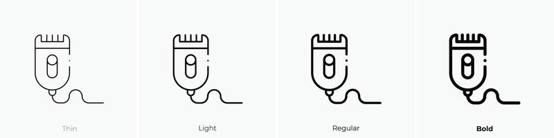 epilator icon. Thin, Light, Regular And Bold style design isolated on white background vector