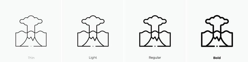 eruption icon. Thin, Light, Regular And Bold style design isolated on white background vector