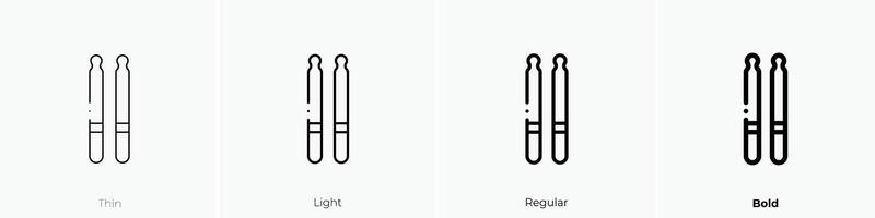 drumsticks icon. Thin, Light, Regular And Bold style design isolated on white background vector