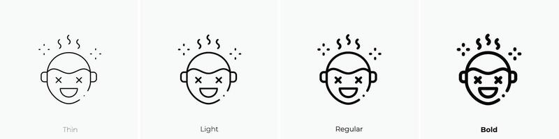 drunk icon. Thin, Light, Regular And Bold style design isolated on white background vector