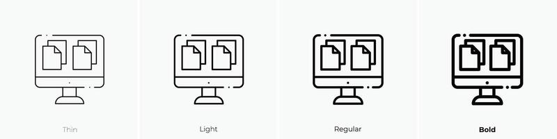 exam icon. Thin, Light, Regular And Bold style design isolated on white background vector