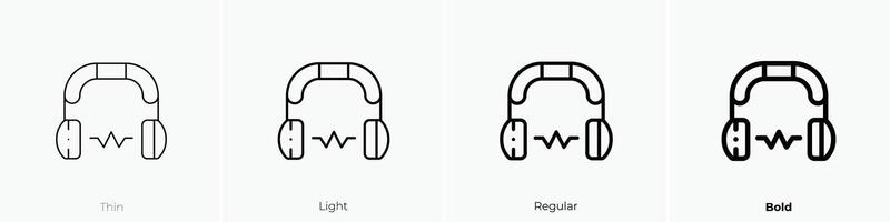 ear protection icon. Thin, Light, Regular And Bold style design isolated on white background vector