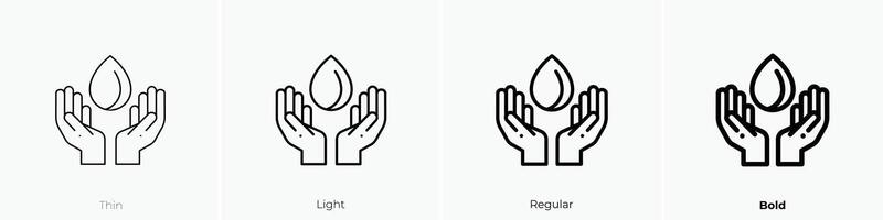 drop icon. Thin, Light, Regular And Bold style design isolated on white background vector