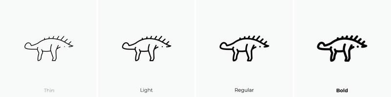 euoplocephalus icon. Thin, Light, Regular And Bold style design isolated on white background vector