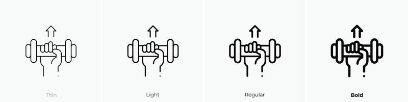 exercise icon. Thin, Light, Regular And Bold style design isolated on white background vector