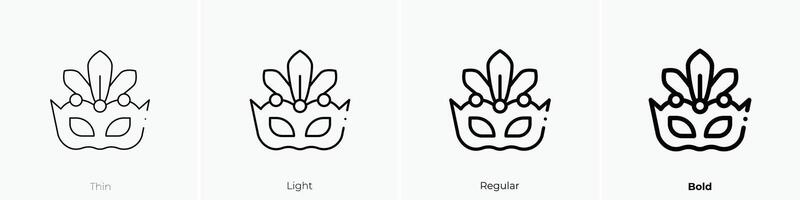 eye mask icon. Thin, Light, Regular And Bold style design isolated on white background vector