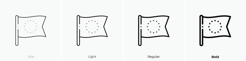 europe icon. Thin, Light, Regular And Bold style design isolated on white background vector