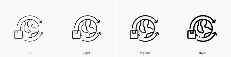 export icon. Thin, Light, Regular And Bold style design isolated on white background vector
