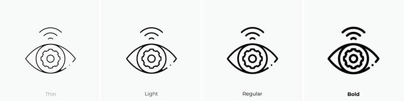 eye icon. Thin, Light, Regular And Bold style design isolated on white background vector