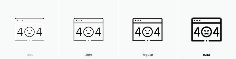 error icon. Thin, Light, Regular And Bold style design isolated on white background vector