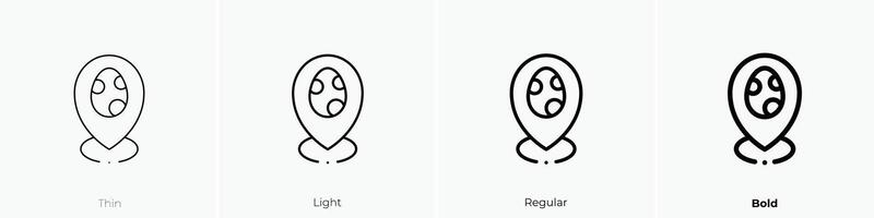 egg hunt icon. Thin, Light, Regular And Bold style design isolated on white background vector