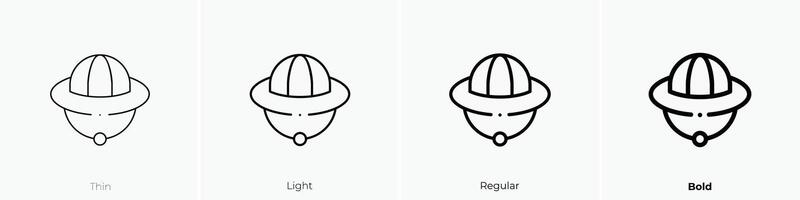explorer hat icon. Thin, Light, Regular And Bold style design isolated on white background vector