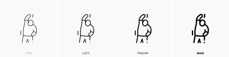 excercising icon. Thin, Light, Regular And Bold style design isolated on white background vector
