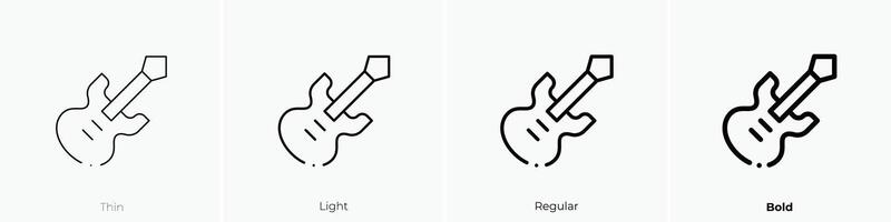 electric guitar icon. Thin, Light, Regular And Bold style design isolated on white background vector