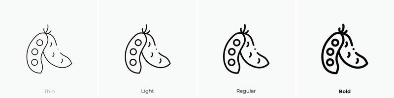edamame icon. Thin, Light, Regular And Bold style design isolated on white background vector