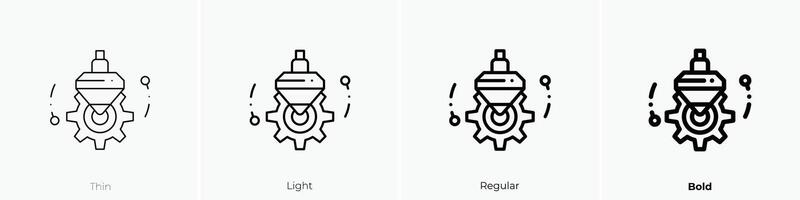 engineering icon. Thin, Light, Regular And Bold style design isolated on white background vector