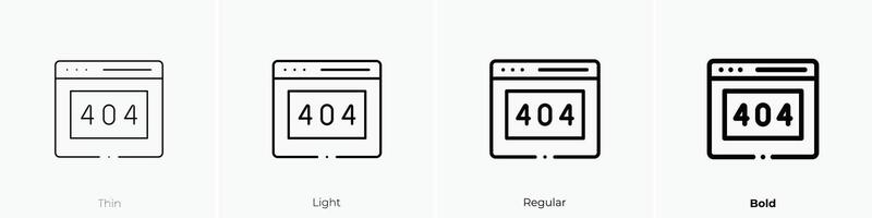 error icon. Thin, Light, Regular And Bold style design isolated on white background vector