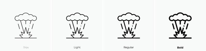 explosion icon. Thin, Light, Regular And Bold style design isolated on white background vector