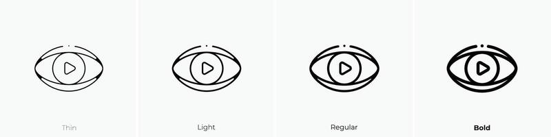 eye icon. Thin, Light, Regular And Bold style design isolated on white background vector