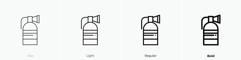 extinguisher icon. Thin, Light, Regular And Bold style design isolated on white background vector