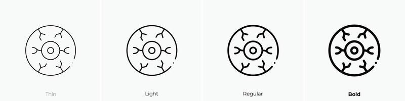 eyeball icon. Thin, Light, Regular And Bold style design isolated on white background vector