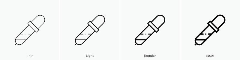 eye dropper icon. Thin, Light, Regular And Bold style design isolated on white background vector