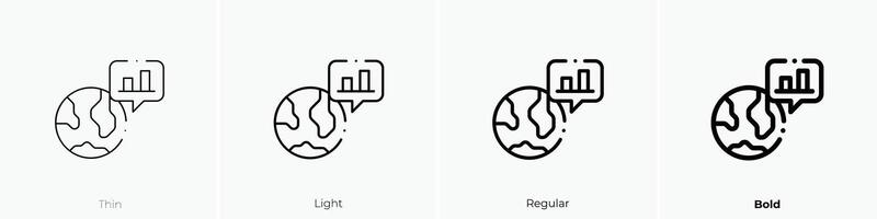 economy icon. Thin, Light, Regular And Bold style design isolated on white background vector