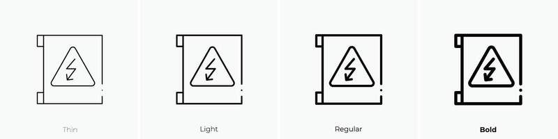 electric icon. Thin, Light, Regular And Bold style design isolated on white background vector