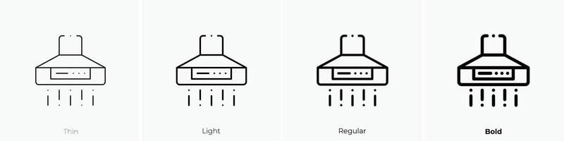 extractor hood icon. Thin, Light, Regular And Bold style design isolated on white background vector