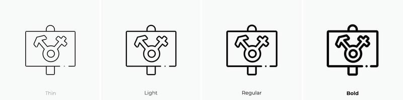 equality icon. Thin, Light, Regular And Bold style design isolated on white background vector