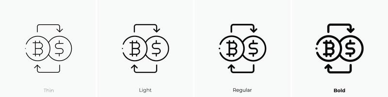 exchange icon. Thin, Light, Regular And Bold style design isolated on white background vector