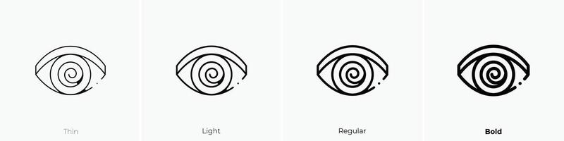 eye icon. Thin, Light, Regular And Bold style design isolated on white background vector