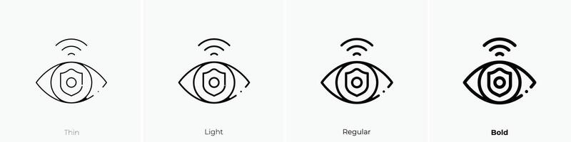 eye icon. Thin, Light, Regular And Bold style design isolated on white background vector