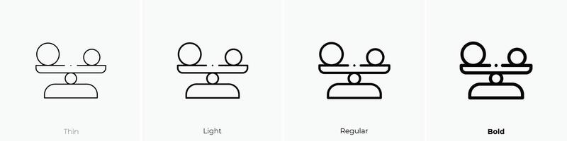 equilibrium icon. Thin, Light, Regular And Bold style design isolated on white background vector
