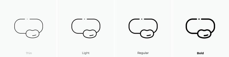 eye patch icon. Thin, Light, Regular And Bold style design isolated on white background vector