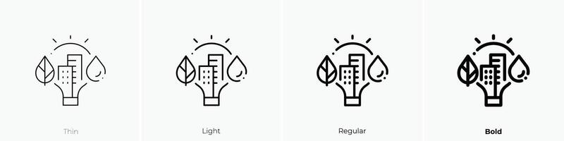 environment icon. Thin, Light, Regular And Bold style design isolated on white background vector
